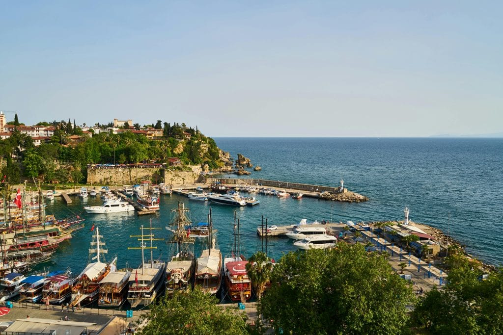 Discover the vibrant marina of Antalya, offering a glimpse of the Turkish coast's beauty and charm.